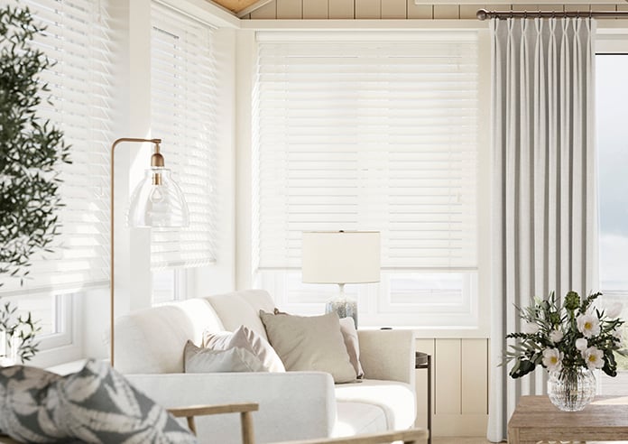 Ecowood, Cotton White Satin - Motorised Venetian Blind - Image 3